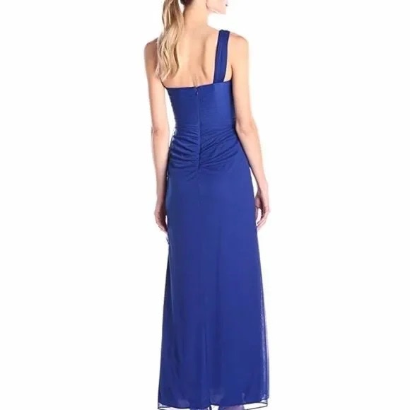 Xscape One Shoulder Gown Prom Dress Sz 2 in Royal Blue - Picture 2 of 10